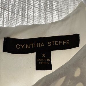 Cynthia Steffe White Dress with Black Label Detail